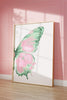 Split Butterfly RIGHT Wing Wall Print - Pink/Green