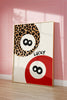 Trendy Lucky Print, 8 Ball Leopard Red Aesthetic Poster