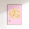 Disco Ball Pink Orange Poster