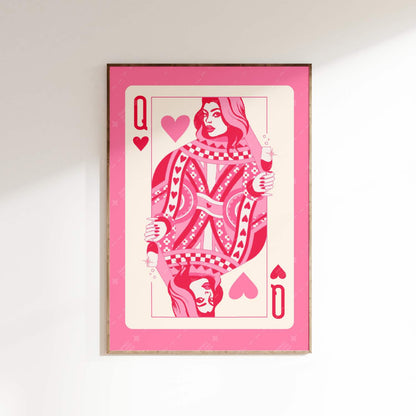 Queen of Hearts Champagne Poster - Pink