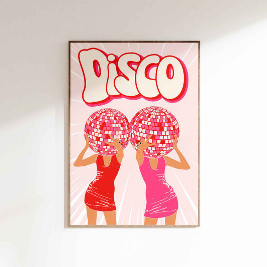 Disco Girls Poster - Red/Pink