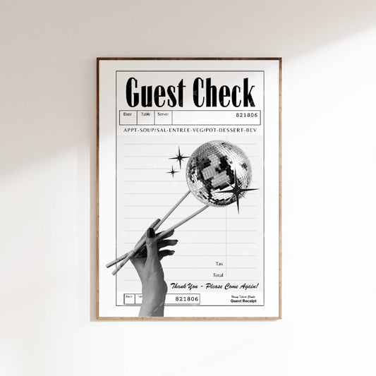 Guest check disco chopstick poster
