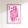 Queen Of hearts Champagne Poster Pink