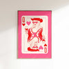 Queen of Hearts Cowgirl Pink Champagne Maximalist Decor Preppy Wall Art Dorm Decor Cowgirl Print