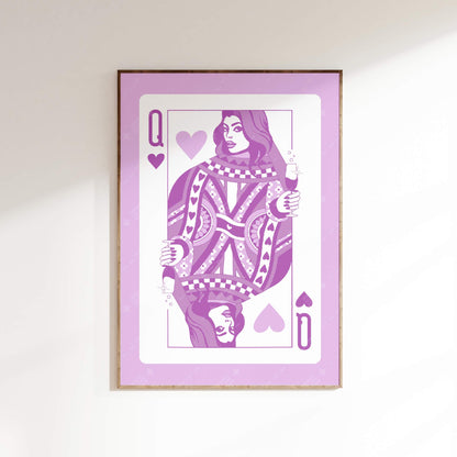Queen Of hearts Champagne Poster Lilac