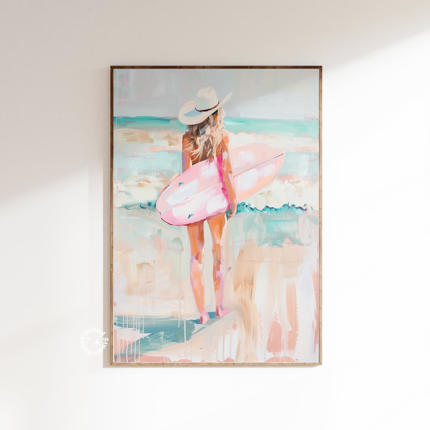 surfer cowgirl poster, coastal cowgirl wall art, western surf painting, boho beach decor, cowgirl aesthetic print, western beach art, rodeo surfer artwork, vintage cowgirl poster, coastal cowgirl aesthetic, western boho home decor, beach cowgirl painting, western waves artwork, retro surf print