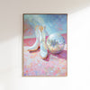 Disco Cowgirl Wall Art, Cowgirl Boot Painting Poster, Western print, Trendy Pastels,