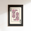 Queen of Hearts Print, Cowgirl Wall Art, Poker Card Trendy retro wall prints, Dorm Decor
