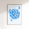 Disco butterfly poster - Blue
