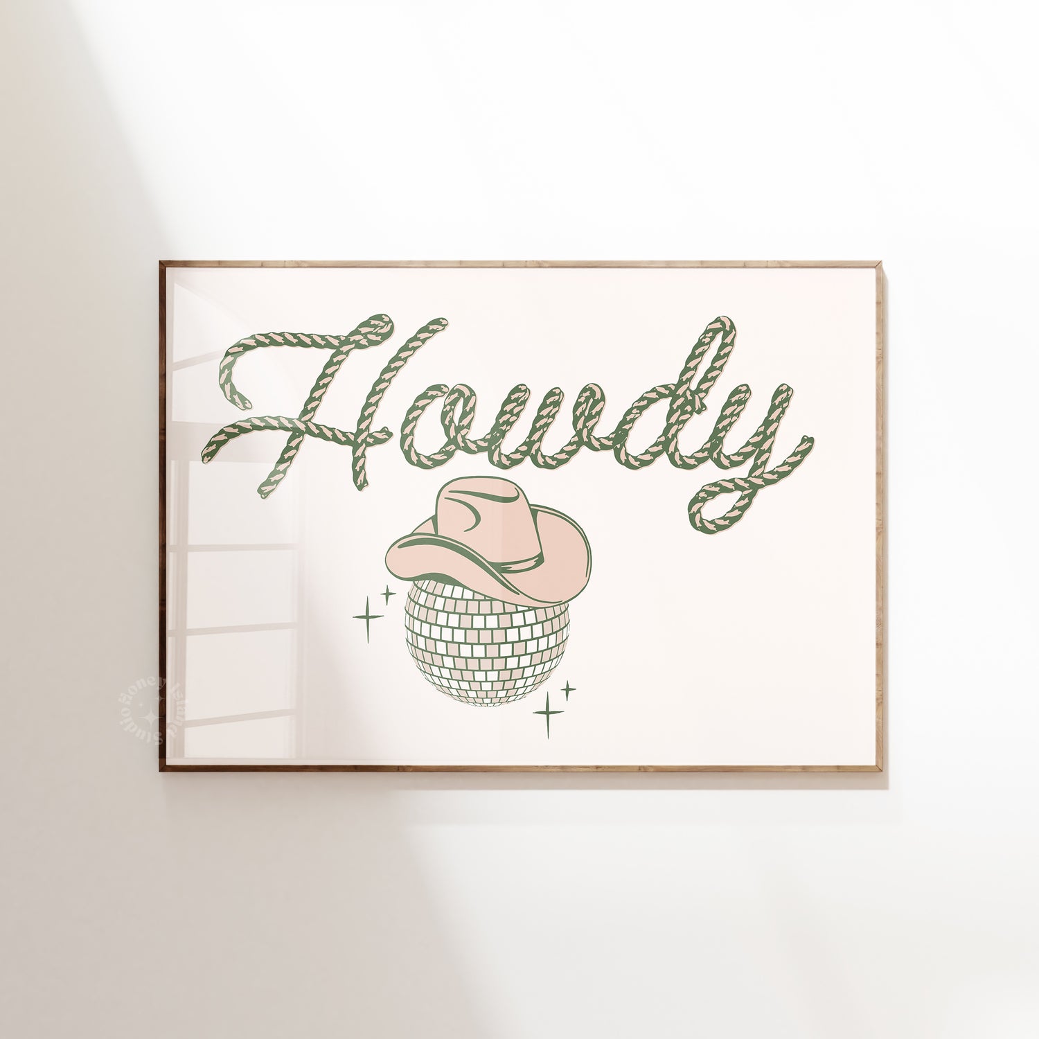 Howdy & Disco Print - Sage Green