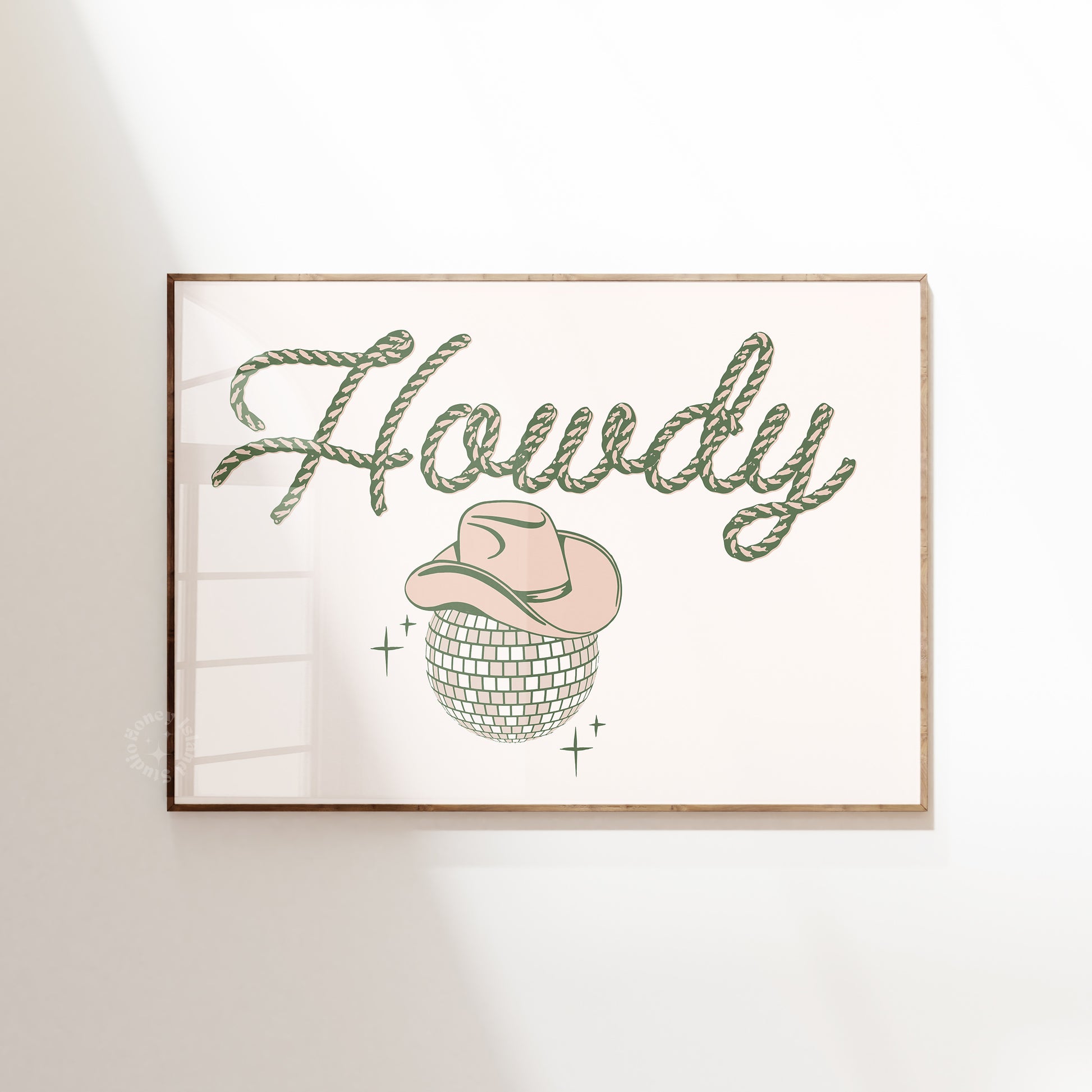 Howdy & Disco Print - Sage Green