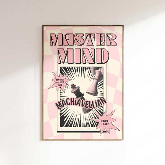 Taylor Mastermind machiavellic Poster Print, Dorm Decor, Black Pink Wall Art