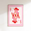 Cowgirl Martini Queen Matte Paper Poster - Pink/Red