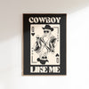 cowboy like me wall art, matte poster, taylor music posters prints