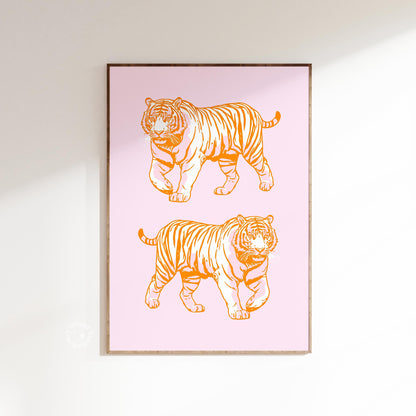 Pink Tiger Preppy Poster