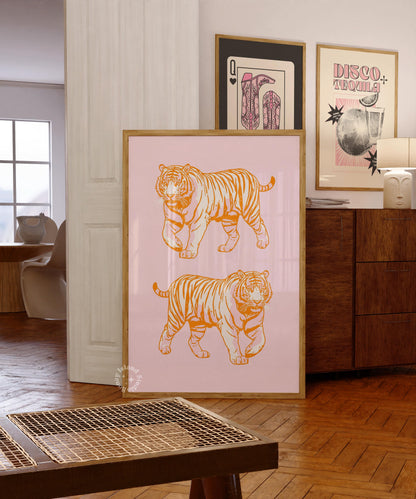 Pink Tiger Preppy Poster