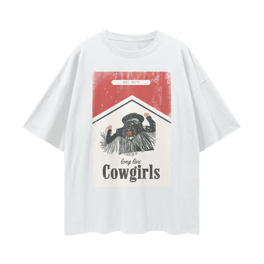 Long Live Cowgirls Streetwear Oversized Drop Shoulder T-Shirt