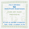 Coastal Cowgirl Collection - Hand drawn Illustrations