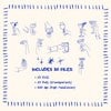 Cocktail Party - Hand drawn Illustrations of Hands Holding Chic Cockatil Drinks
