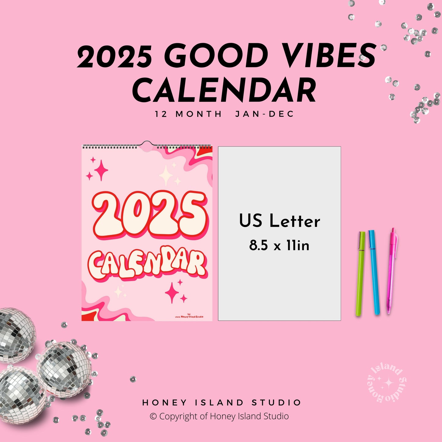 2025 Good Vibes Calendar Daily Planner