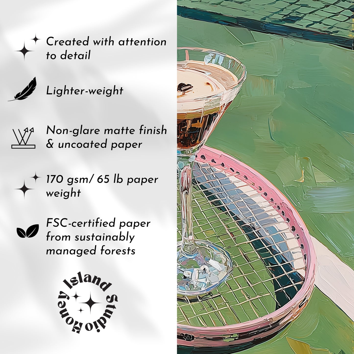 Tennis Espresso Martini Art Print Unframed