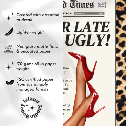 Better Late than Ugly Leopard Wall Art Bathroom Print