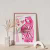 Queen of Hearts Champagne Poster - Pink