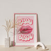 Bisou Bisou Pink Kiss Preppy Poster