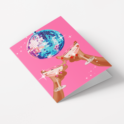 Disco Cheers Retro Pack of 10 Greeting Cards (standard envelopes) (US & CA)