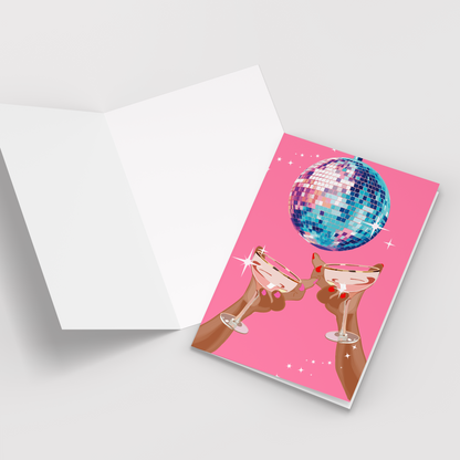 Disco Cheers Retro Pack of 10 Greeting Cards (standard envelopes) (US & CA)