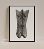 Neutral Cowgirl Boots Framed Art