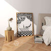 bedroom wall art with disco balls and champagne