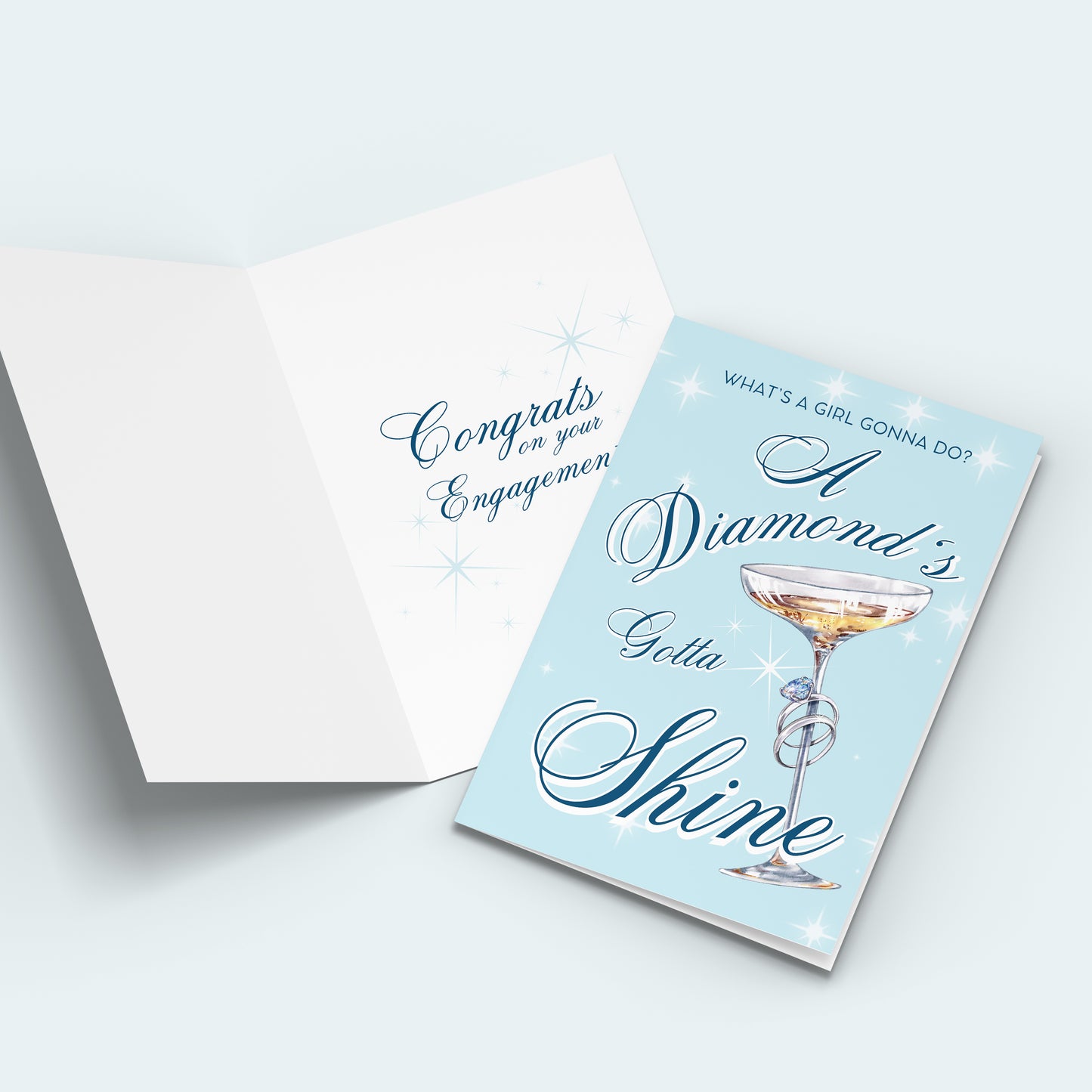 Bejeweled Engagement Card, Pack of 10 Greeting Cards (standard envelopes) (US & CA)