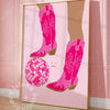 Disco Cowgirl Boots Poster - Pink/Hot Pink
