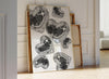 Trendy Disco Hearts Poster Black White