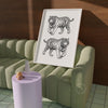 Preppy Tiger Print Black White Poster