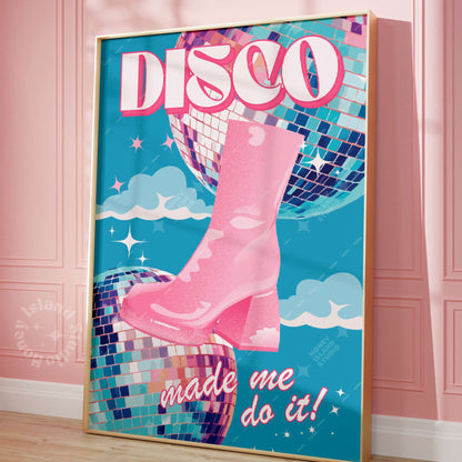 Disco Poster Pink-Blue