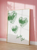 Trendy Disco Hearts Y2K Green Poster