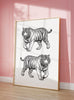 Preppy Tiger Print Black White Poster