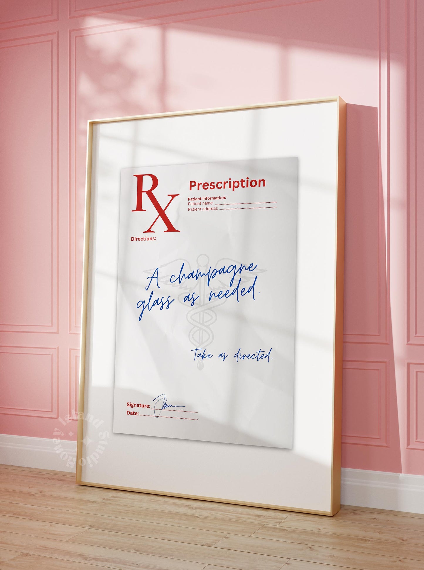 Champagne RX Prescription Parody Poster