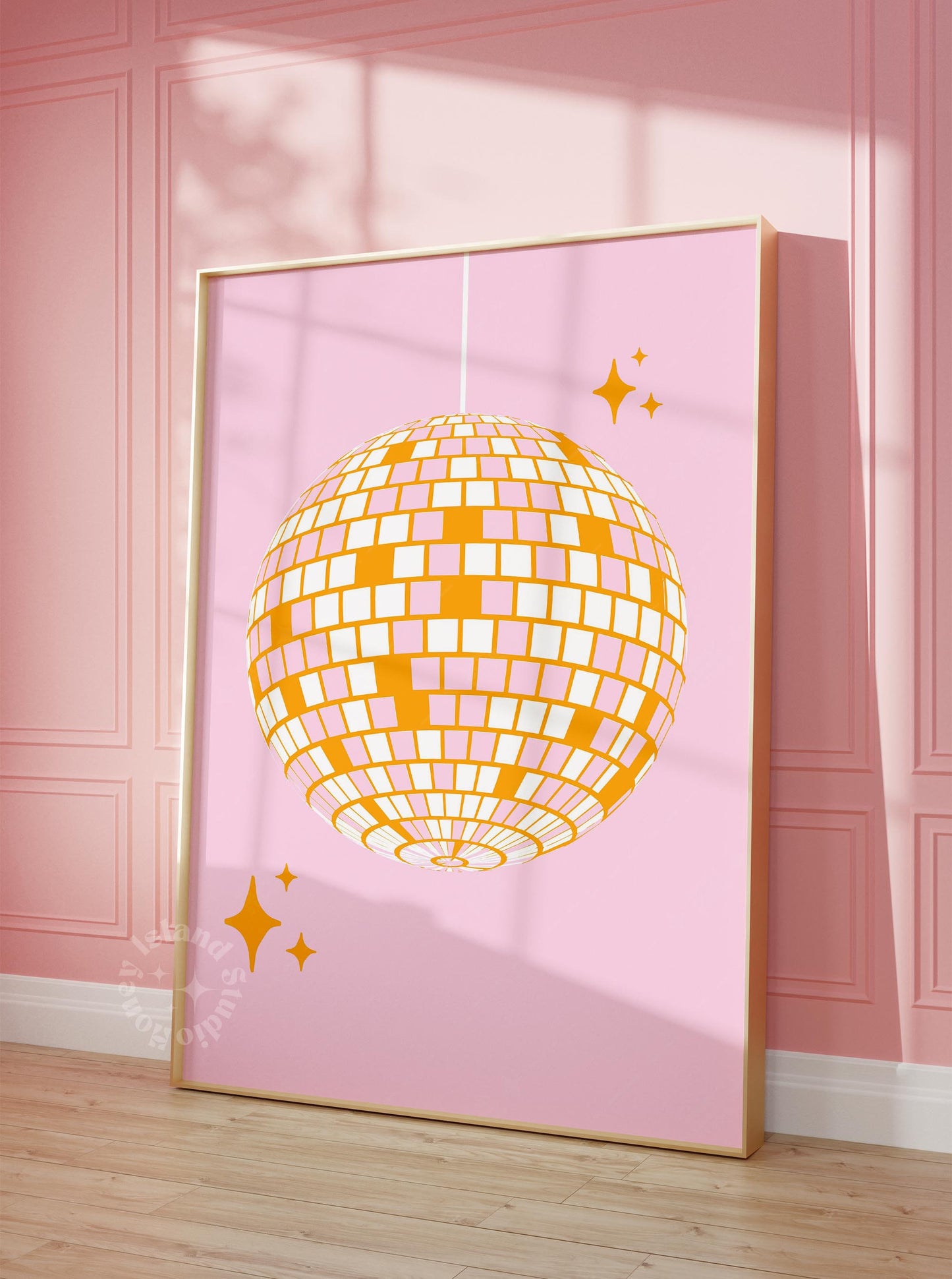 Disco Ball Pink Orange Poster