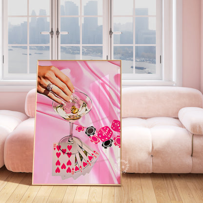 Retro Martini  Pink Poster