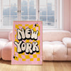 New York Retro Print – Groovy and Funky Home Decor for Modern Spaces New York Funky Print - Pink
