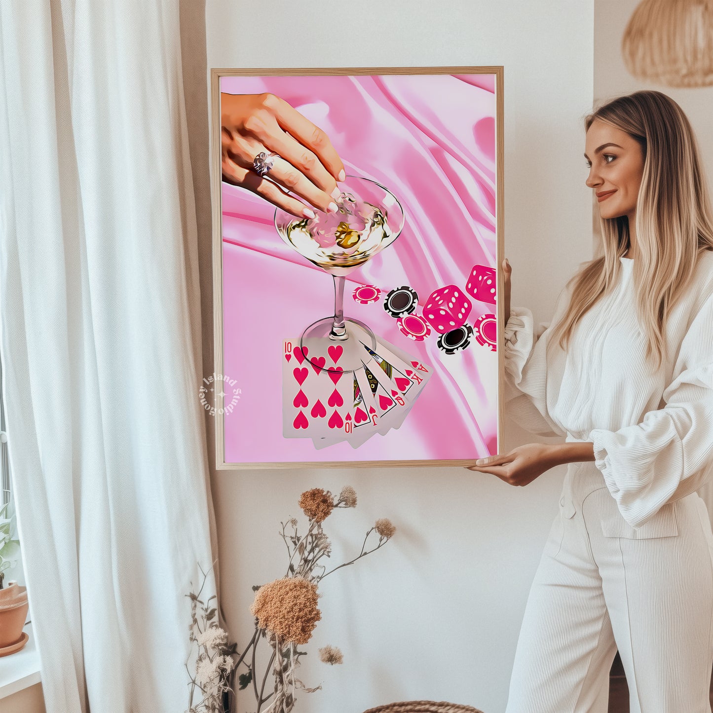 Retro Martini  Pink Poster
