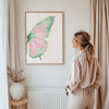 Split Butterfly RIGHT Wing Wall Print - Pink/Green