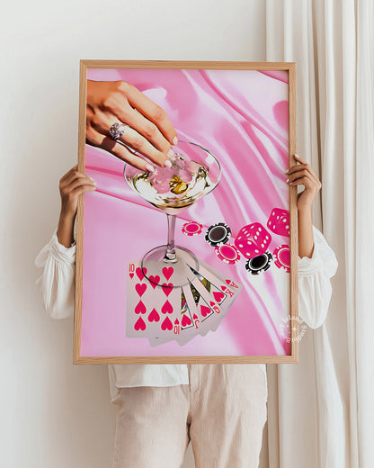 Retro Martini  Pink Poster