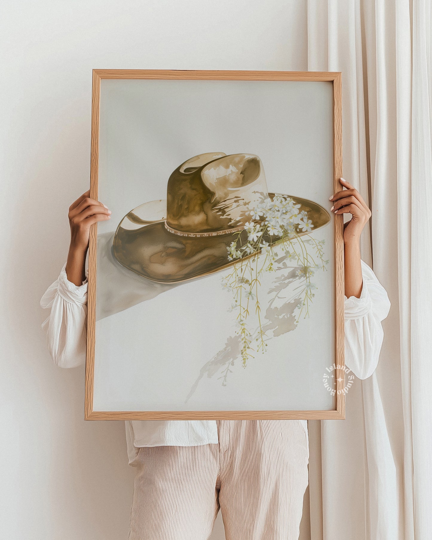 Cowgirl Hat Wild Flowers Classic Matte Poster