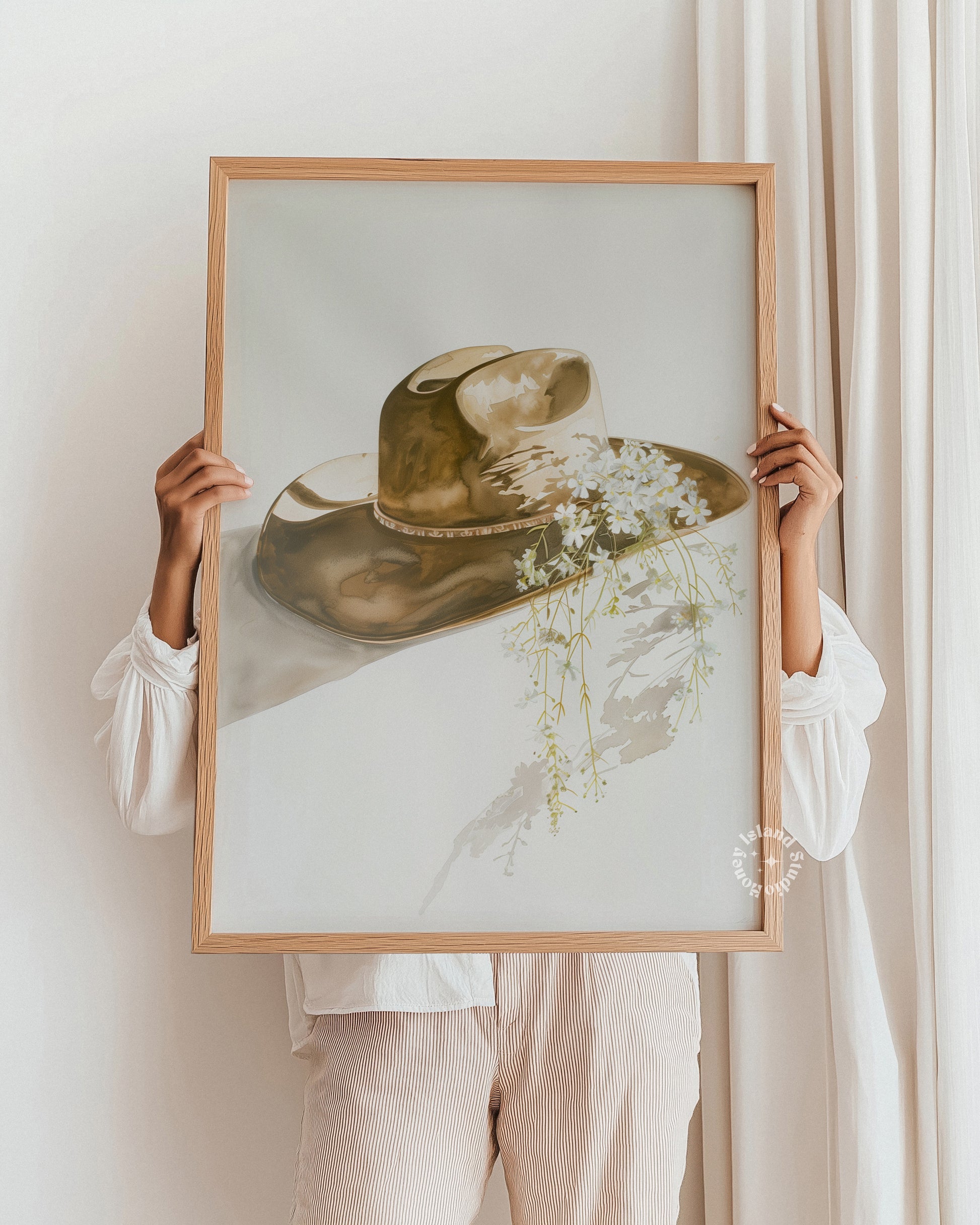 Cowgirl Hat Wild Flowers Classic Matte Poster