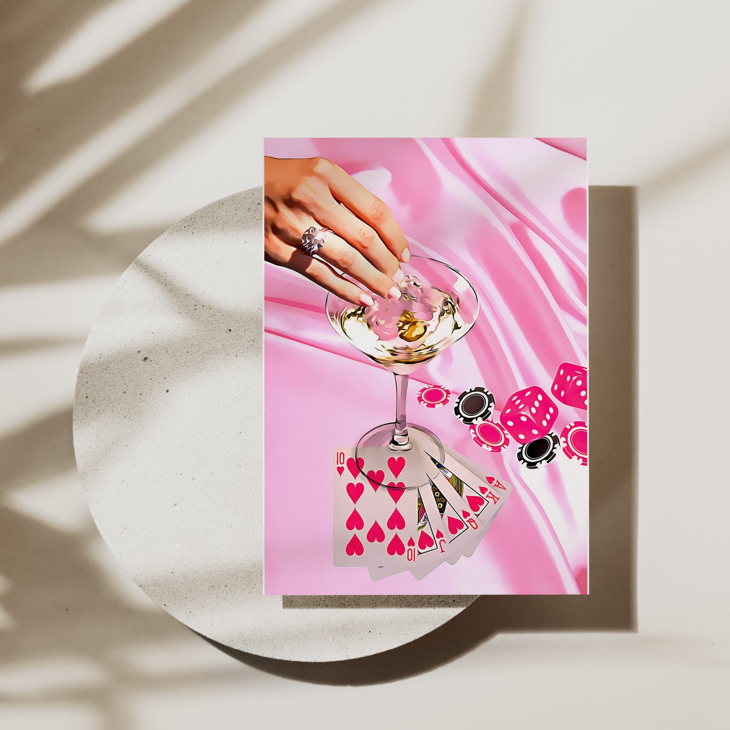 Retro Martini  Pink Poster