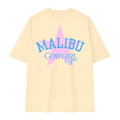 Malibu Cowgirl Streetwear Oversized Drop Shoulder T-Shirt